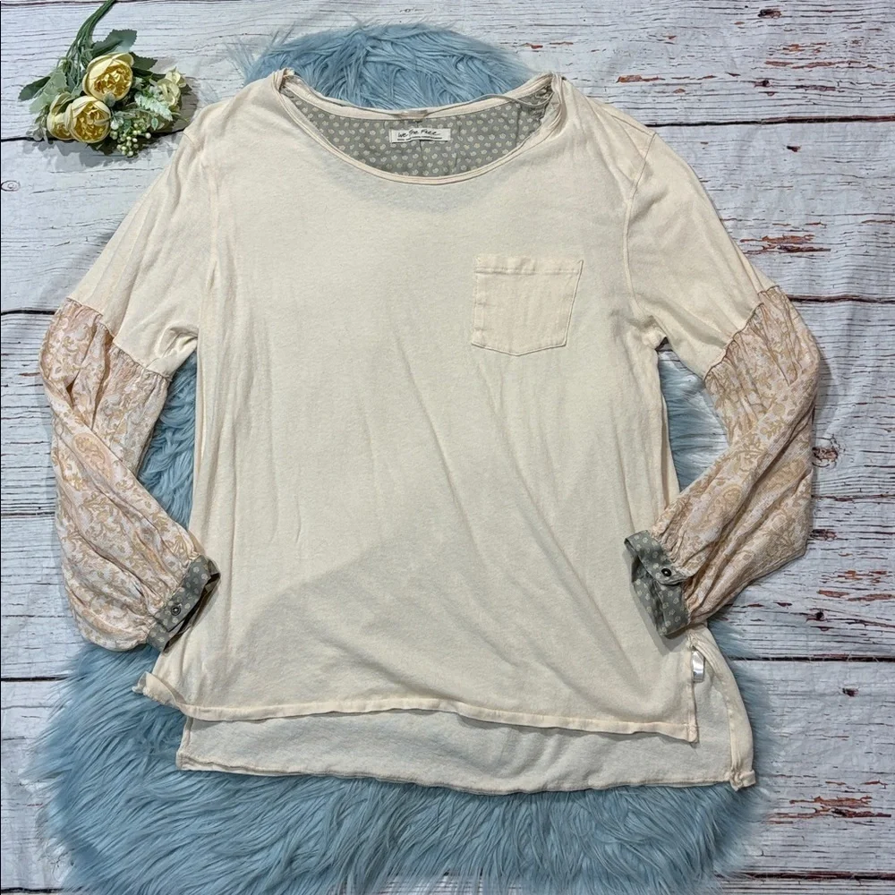 Free People We the Free Jade Puff Sleeve Top Ivory